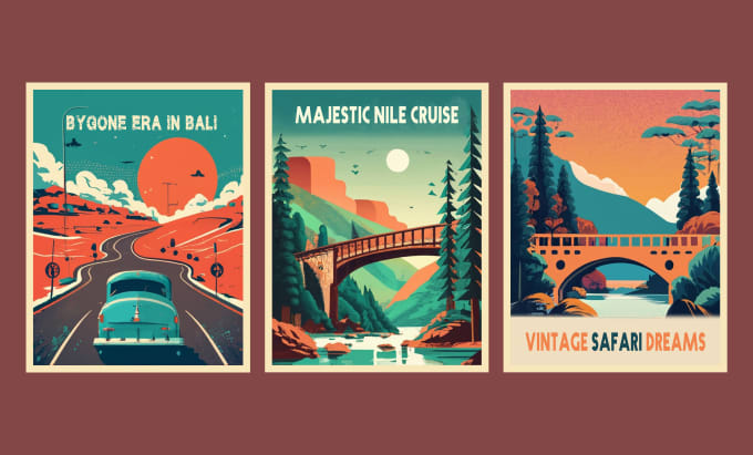 design travel poster in retro vintage style