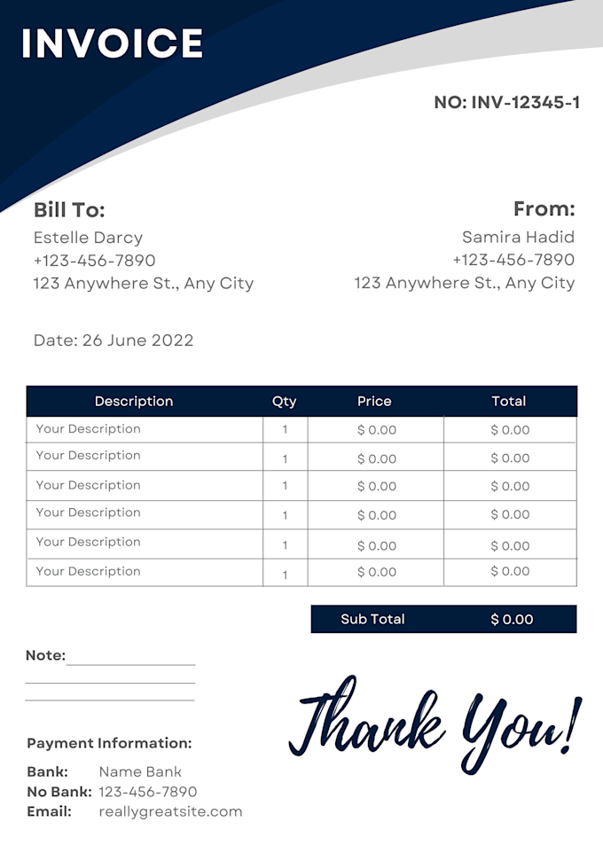 Design xerox custom invoice templates by Hindpunit Fiverr