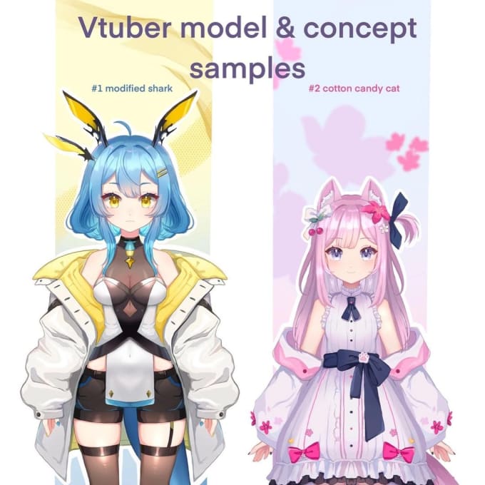 Draw Character Anime Character For Vtuber Model Live D Streaming Ready