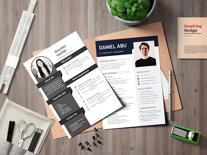 design printable modern curriculum vitae, resume  and cv
