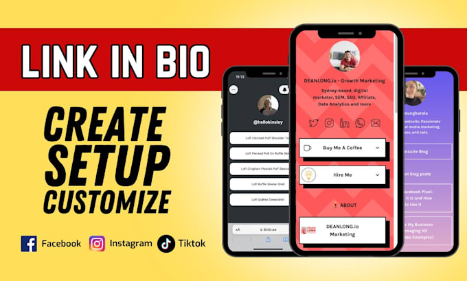 setup and customize linktree bio link landing page