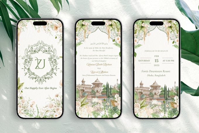 design an elegant indian wedding invitation and stationery