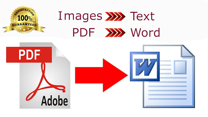 convert PDF to word, PDF to excel, image to text, typing job