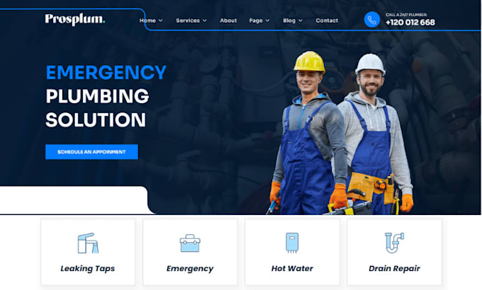 design plumbing website electrician website air conditioning website