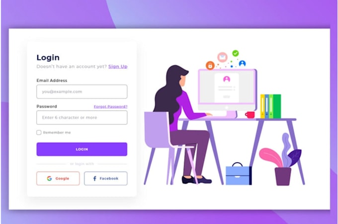 create secure login pages form register forms for your web app