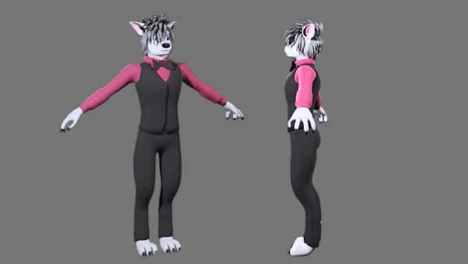 create custom 3d VR chat avatar furry avatar vtuber model anime vrc model unity