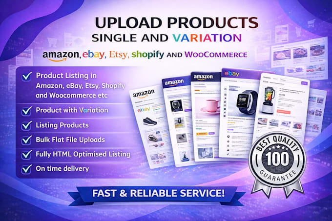 do amazon ebay  walmart, shopify bulk product listing bulk upload add product