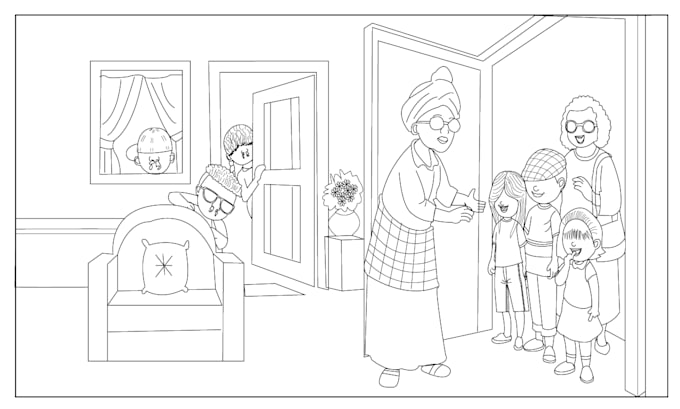 draw coloring book pages for children and adults