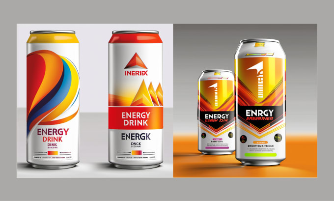 design premium energy drink, beer, soda can label
