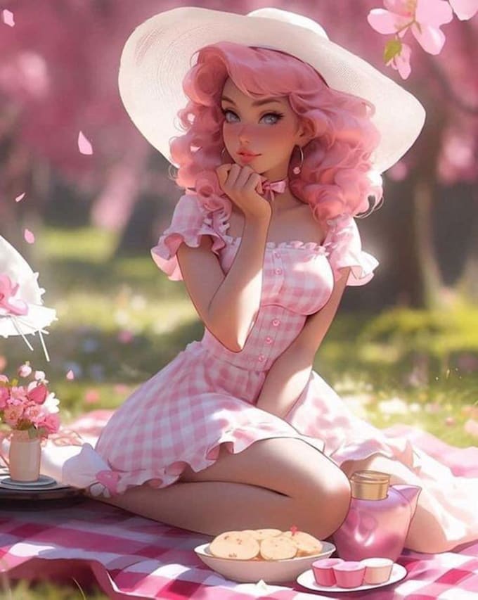 create pin up girl and illustration