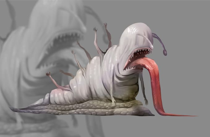 draw concept art, monster, hybrid and scp