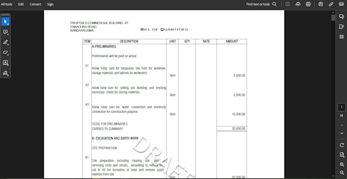 do construction estimate , boq , quantity take off and material take off