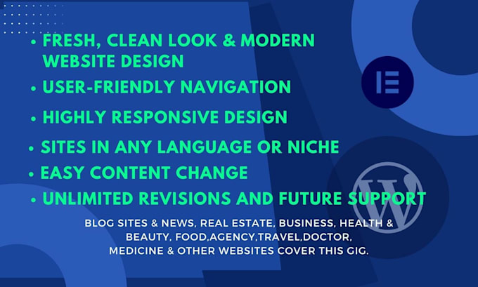 build and design modern wordpress website with elementor pro