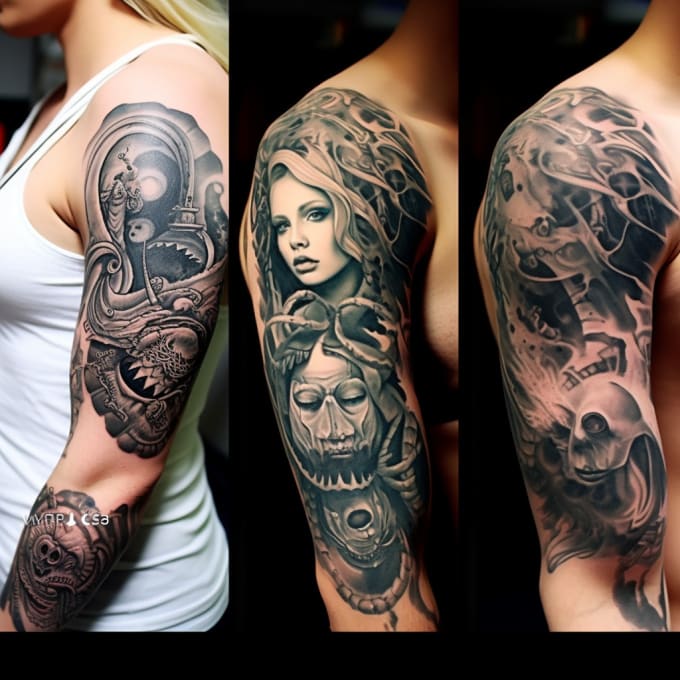 Make realism and full sleeve tattoo design by Tesomac