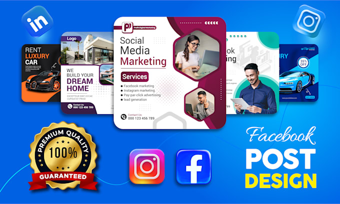 design high quality eye catching instagram posts and social media banner