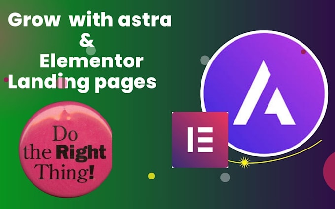 designed landing page using   and elemntor astra