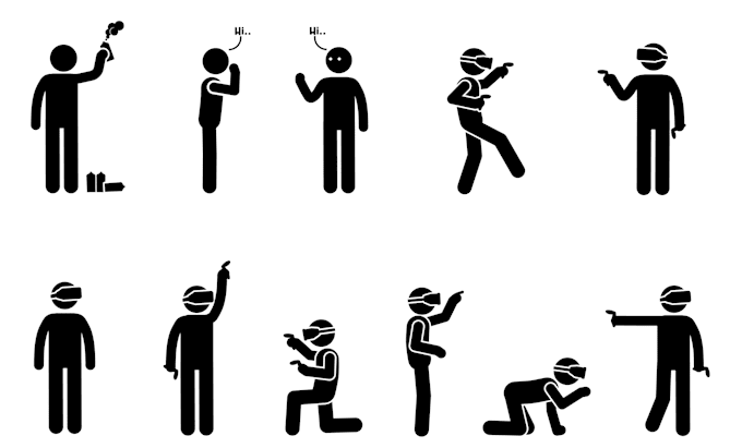 draw stickman and stick figure characters in your desired scene or concept