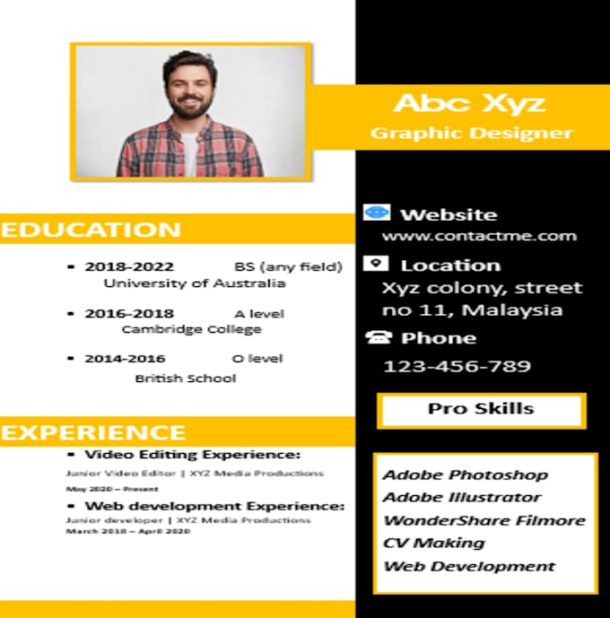 make professional cv design or resume design