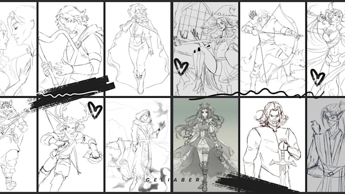 sketch your oc, dnd character, vtuber, anime character, pfp