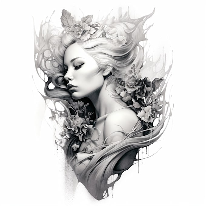 Create a realistic black and white tattoo design by Juniorrits | Fiverr