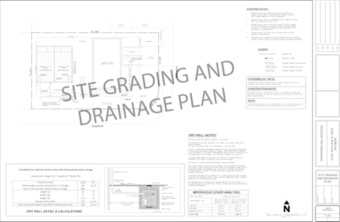 create stormwater management and drainage plan along with all the calculations