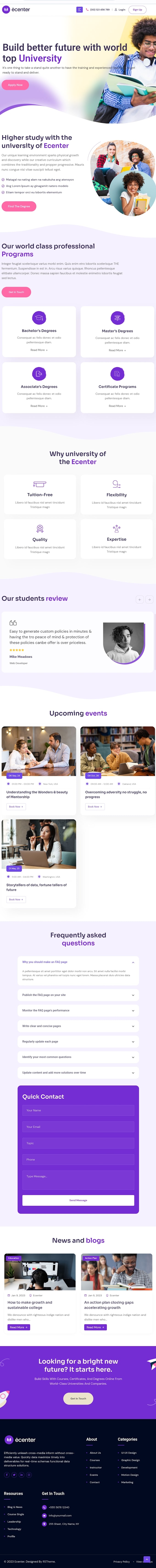 create educational website design
