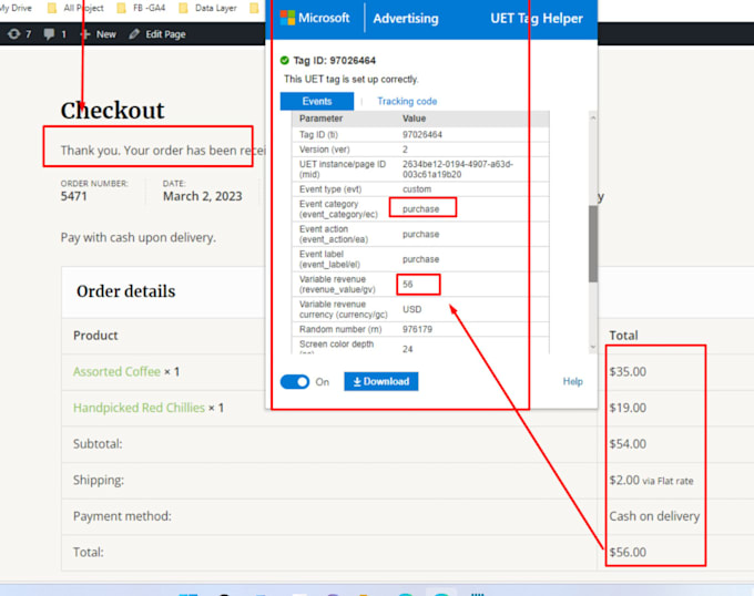 setup microsoft bing ads uet tag, ecommerce conversion goal tracking with GTM