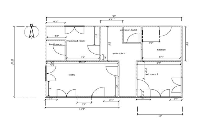 convert your home sketch into 2d floor plan design