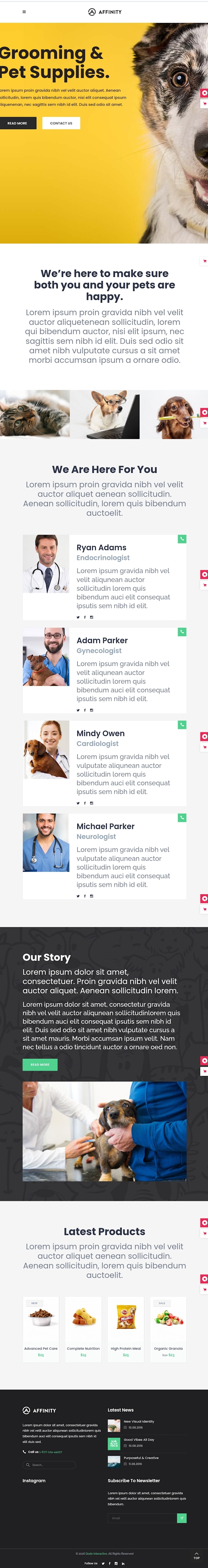 do pet care website design