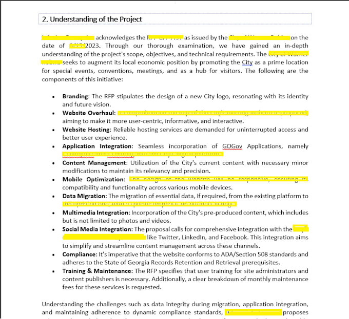 write professional rfp and rfi responses to win contracts