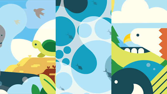 make a flat geometric art and illustration