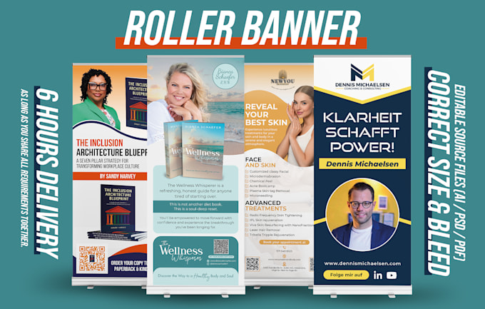 design roller, roll up banner, standee, retractable, pop up, x stand, pull up