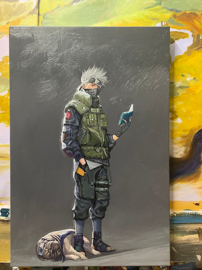 paint anime portrait art in real oil painting free shipping