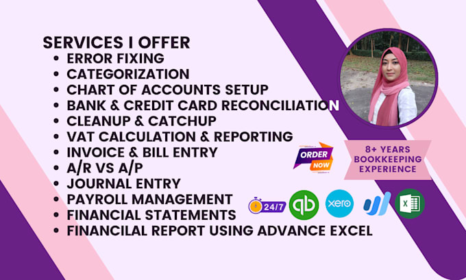 do accounting and bookkeeping,error fixing in quickbooks online,xero and wave