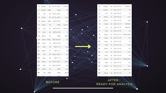clean and prepare large datasets, surveys, or CSV files with python