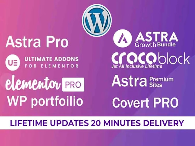 install original elementor pro, astra pro, generatepress, divi theme demo