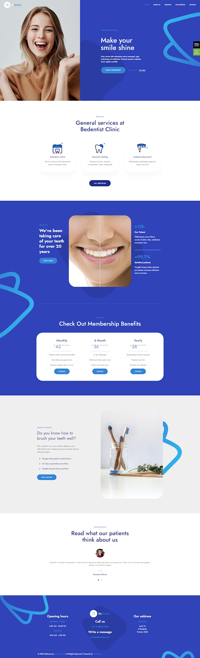 design doctor, dentist, health, clinic, medical website