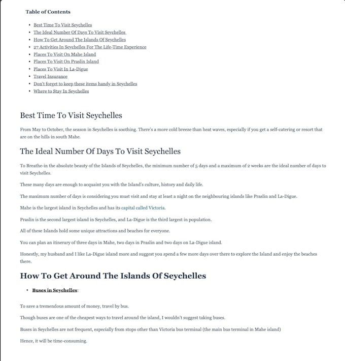 write SEO travel blogs for you