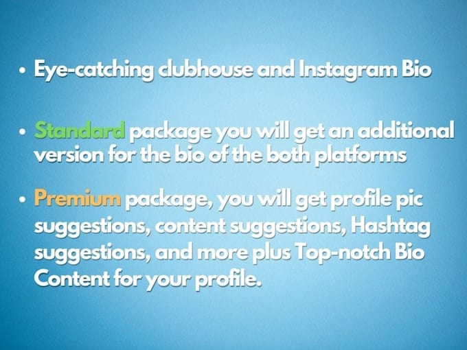 Write an eye catching bio written for clubhouse and instagram by