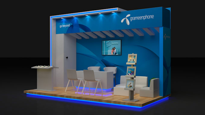 design modern exhibition booth, event stage and trade show stall