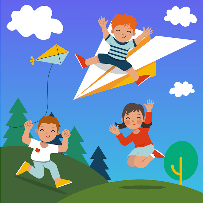 create a custom 2d vector illustration in a flat style