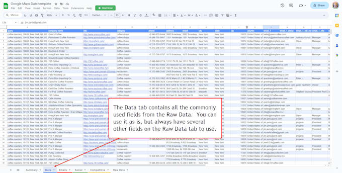 provide business data from google maps
