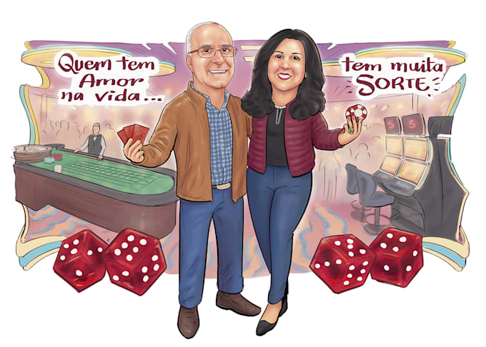 draw an artistic couple portrait for you