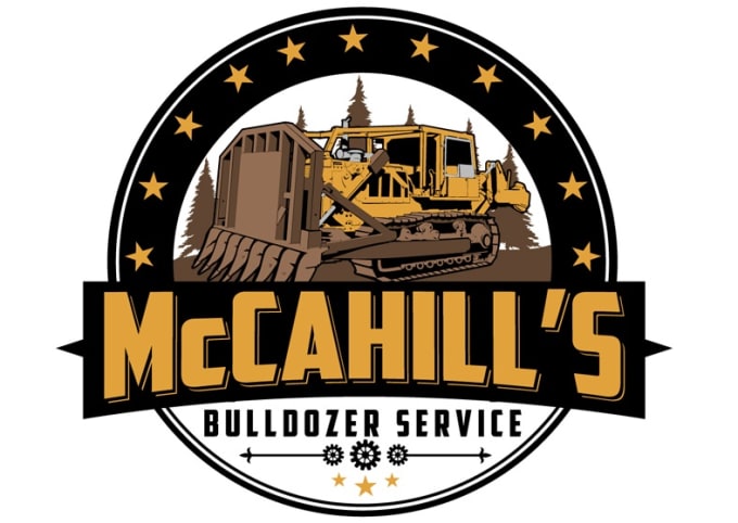 design modern bulldozer logo in my style
