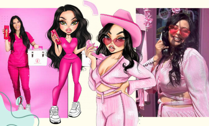 create cute bratz doll character for your social media