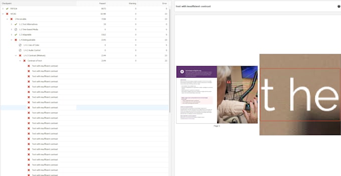 fix color contrast issue in your document