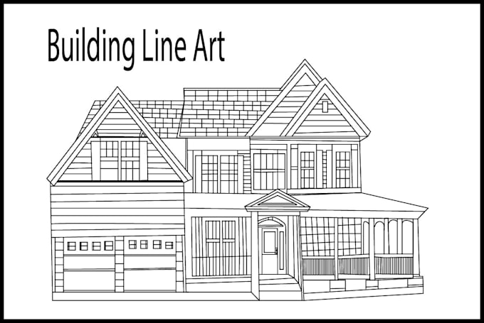 draw details building line art illustration and sketch