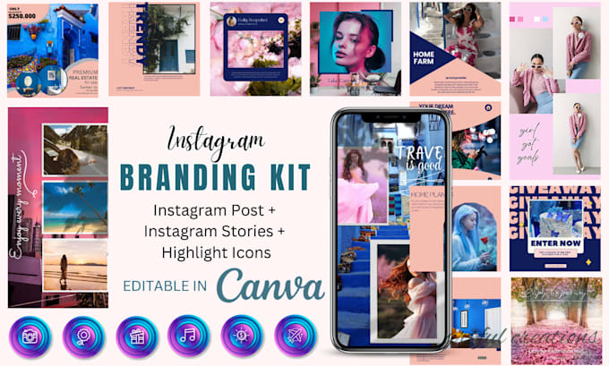 create custom creative and elegant instagram branding kit