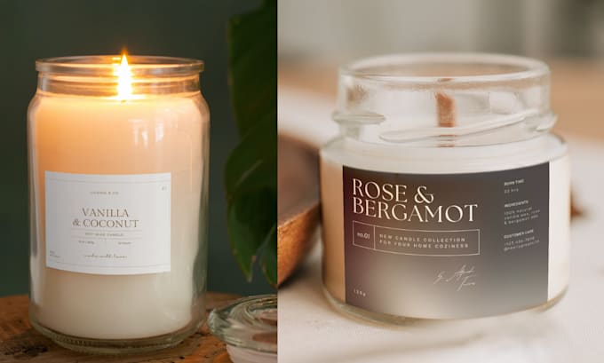 design custom candle label,logo,candle sticker or packaging
