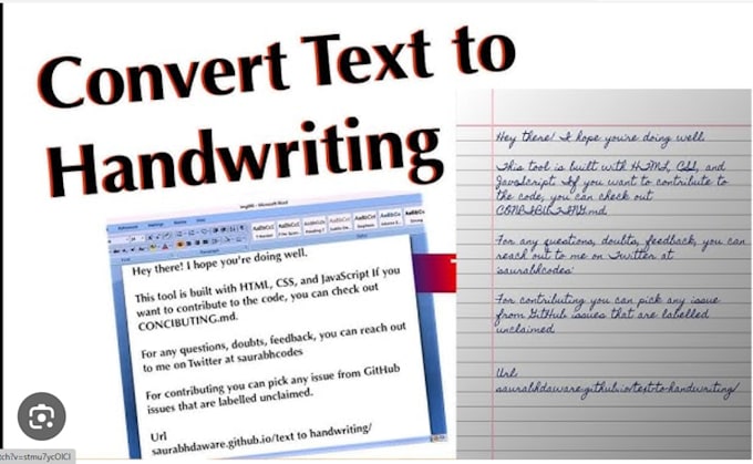 create a beautiful handwritten script for you